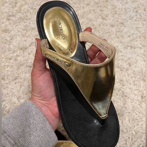 Rachel Zoe black and gold sandals, 8